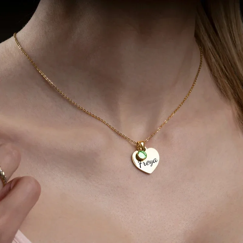 Personalized Heart Pendant Name Necklace Custom 12 Birthstone Heart Stainless Steel Jewelry for Women Children Birthday Gift
Personalized Heart Pendant Name Necklace Custom 12 Birthstone Heart Stainless Steel Jewelry for Women Children Birthday Gift
