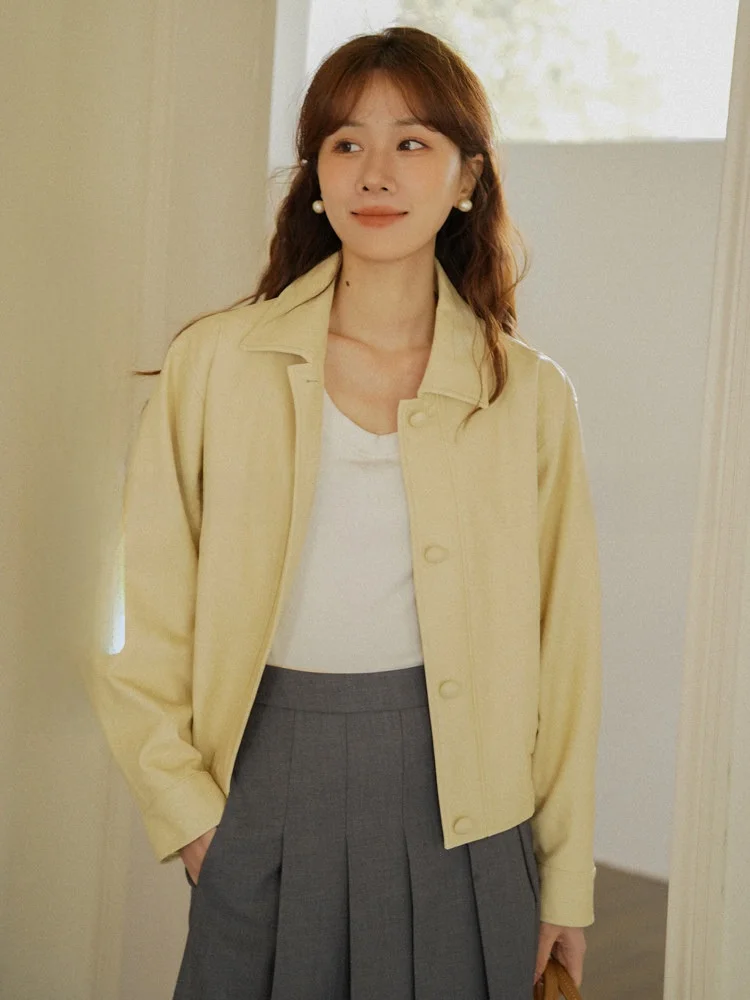 Early Autumn PU Leather Casual oulder Drop Collar ort Jaet Women's Slimming Sli Sweet Sle Zipper Closure Coat
Early Autumn PU Leather Casual oulder Drop Collar ort Jaet Women's Slimming Sli Sweet Sle Zipper Closure Coat