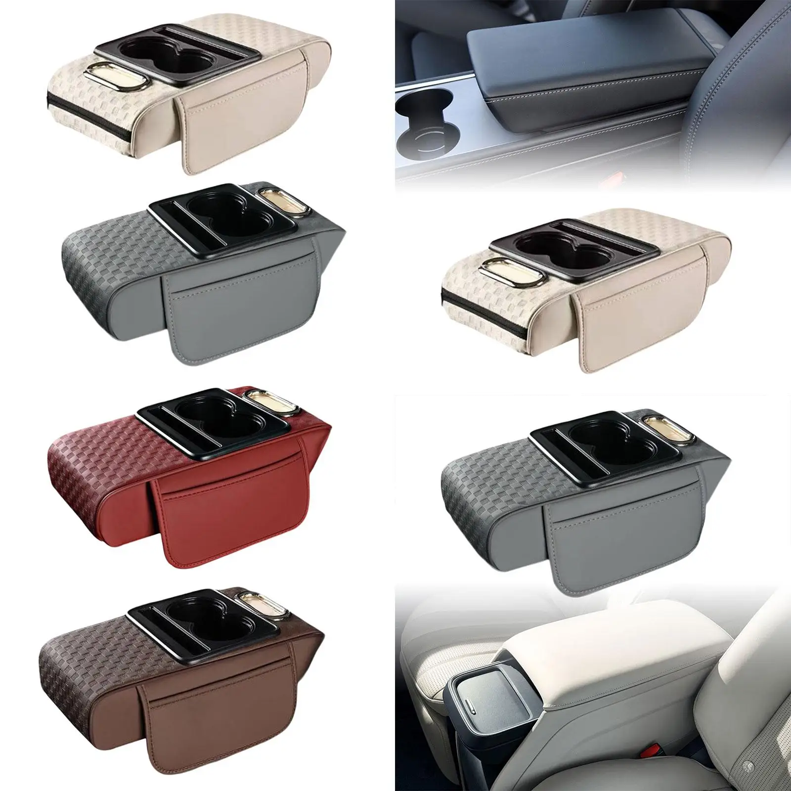 Premium PVC Leather Car Armrest Cushion with Phone Holder and Tissue Slot Universal Seat Cover for Car Accessories
Premium PVC Leather Car Armrest Cushion with Phone Holder and Tissue Slot Universal Seat Cover for Car Accessories