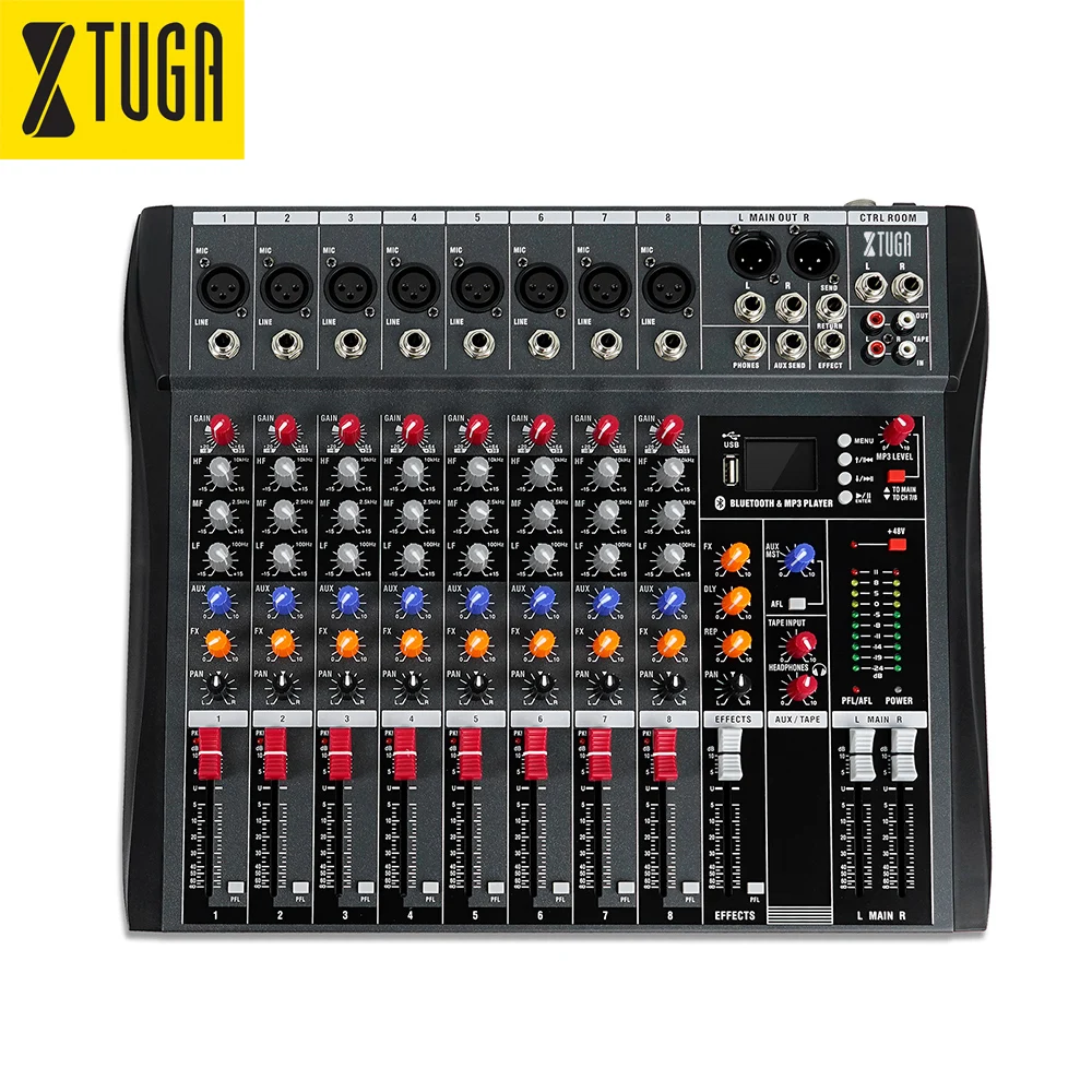 Xtuga CT80X Professional 8 Channel Mixing Console Audio Sound Cards Mixers
Xtuga CT80X Professional 8 Channel Mixing Console Audio Sound Cards Mixers