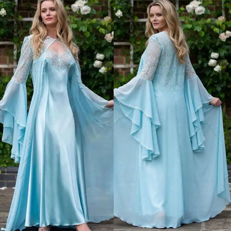 Graceful Women Robe Bridal Nightgown 2 Piece Appliques Long Sleeve Lace Bridesmaid Pajamas Dressing Shower Gown Pajamas
Graceful Women Robe Bridal Nightgown 2 Piece Appliques Long Sleeve Lace Bridesmaid Pajamas Dressing Shower Gown Pajamas