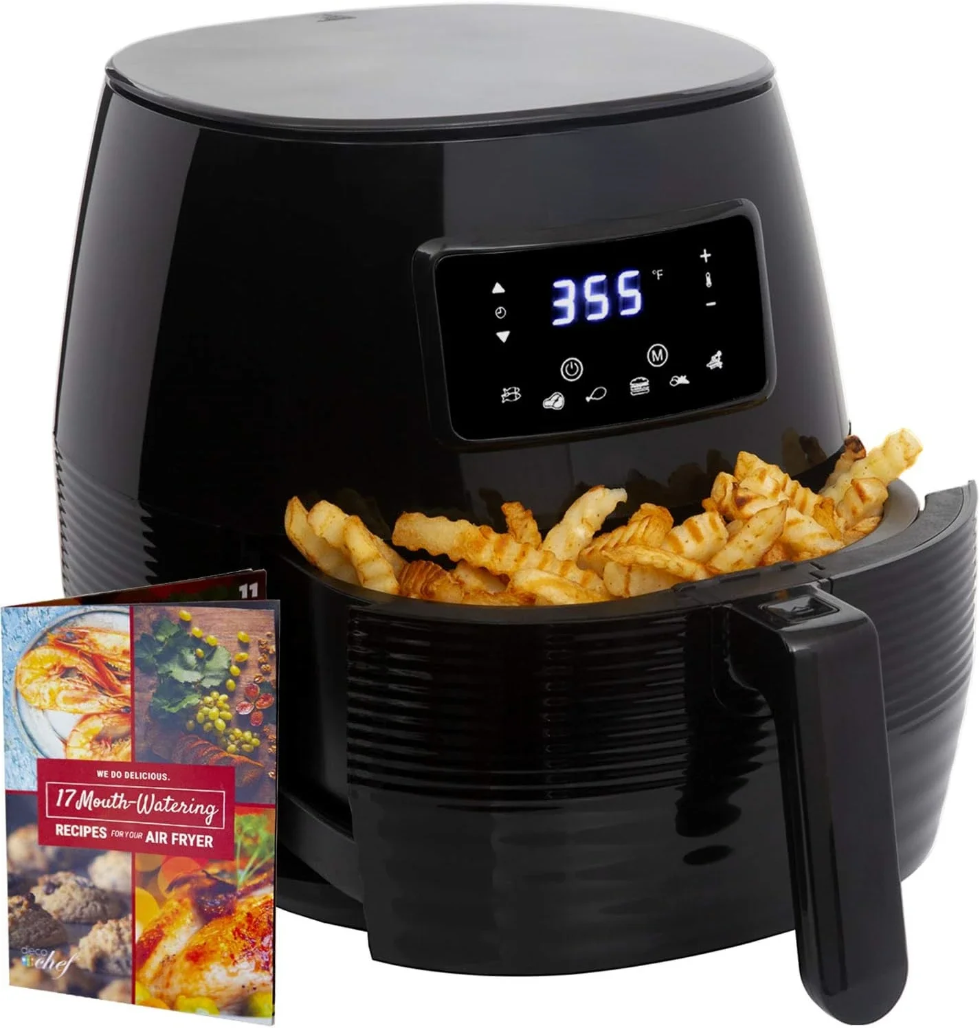 Прочная красная фритюрница Chef 5.8QT с антипригарной и посудомоечной безопасной корзиной, цифровое управление, 8 в 1 Смарт-программы приготовления пищи для He
Прочная красная фритюрница Chef 5.8QT с антипригарной и посудомоечной безопасной корзиной, цифровое управление, 8 в 1 Смарт-программы приготовления пищи для He