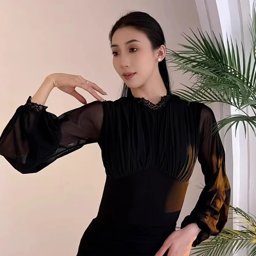 Black Mesh Ballroom Dance Tops Latin Dance Clothes Adult Women Rumba Dance Performance Wear Latin Dance Practice Bodysuit L15830
Black Mesh Ballroom Dance Tops Latin Dance Clothes Adult Women Rumba Dance Performance Wear Latin Dance Practice Bodysuit L15830