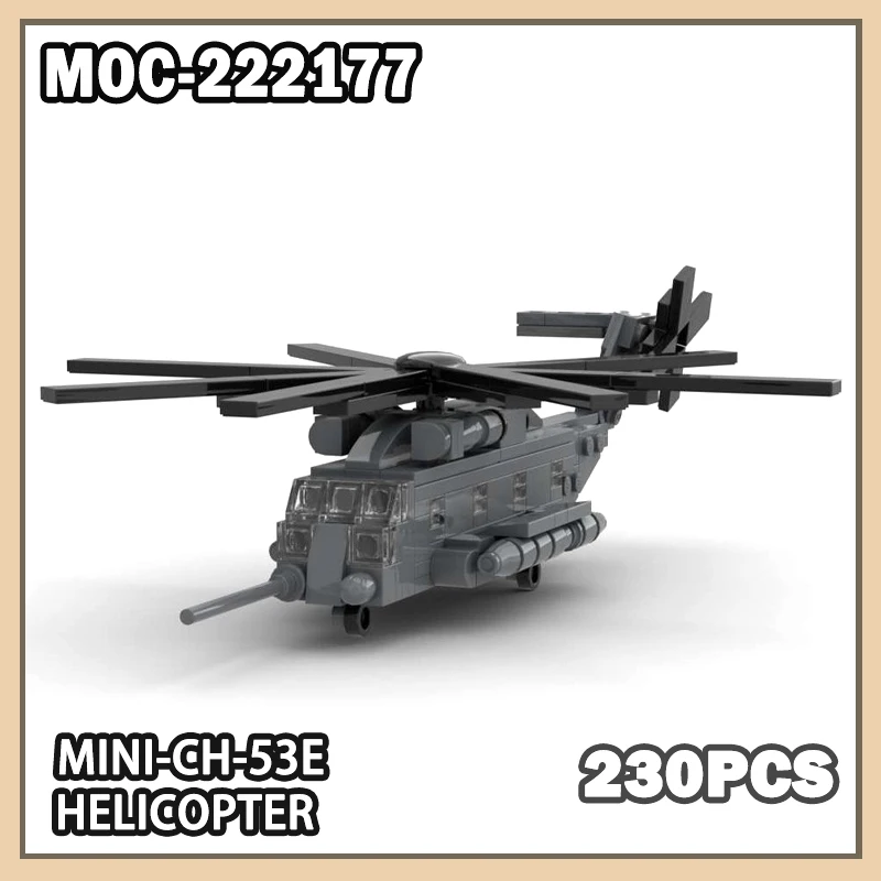 MOC-222177 Военная война MINI-CxH-53xE Строительный блок Морская армия Тяжелый транспорт Модель самолета Набор кирпичей Креативные подарки 230 шт.
MOC-222177 Военная война MINI-CxH-53xE Строительный блок Морская армия Тяжелый транспорт Модель самолета Набор кирпичей Креативные подарки 230 шт.