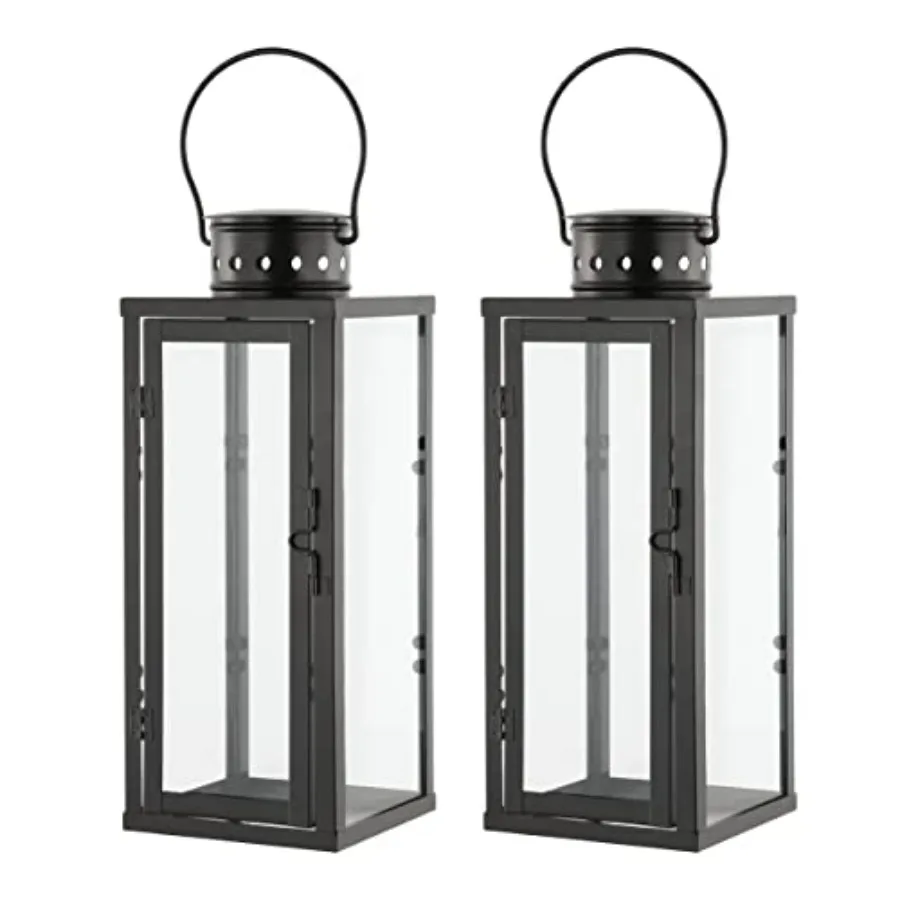 Lighting Collection Lorient Small Black/Clear Glass Decorative Outdoor Lantern Set of 2
Lighting Collection Lorient Small Black/Clear Glass Decorative Outdoor Lantern Set of 2