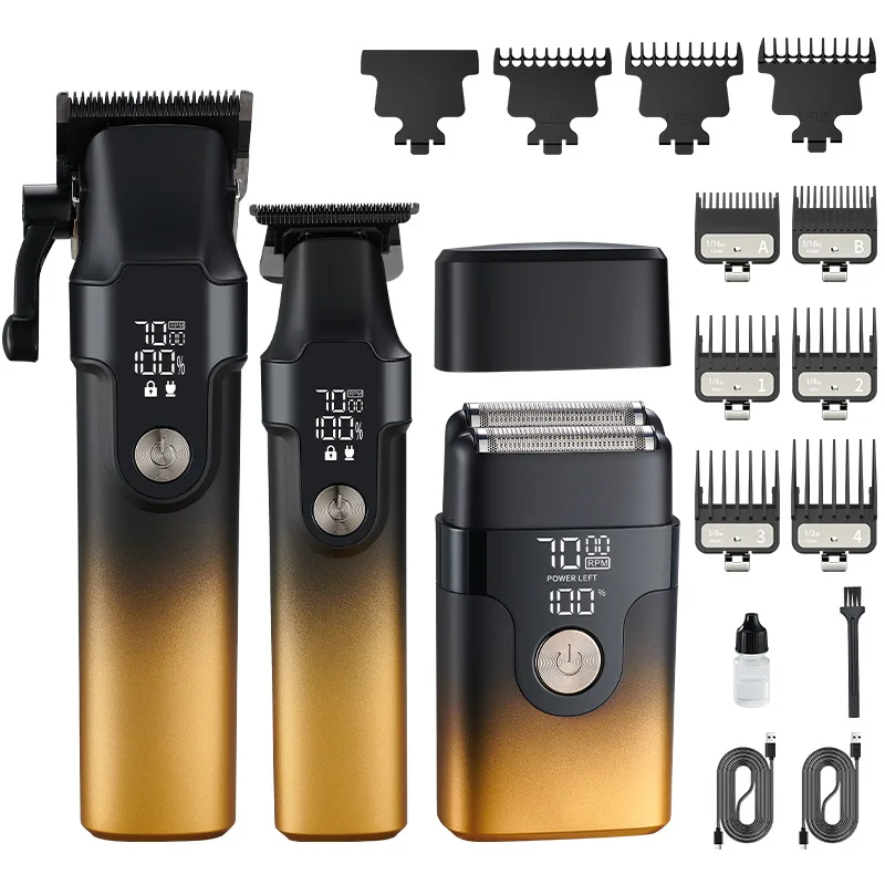 3in1 High Performance Electric Hair Trimmer Clippers Shaver Set for Stainless Steel Blades Lithium Battery Brushed Motor for Men
3in1 High Performance Electric Hair Trimmer Clippers Shaver Set for Stainless Steel Blades Lithium Battery Brushed Motor for Men