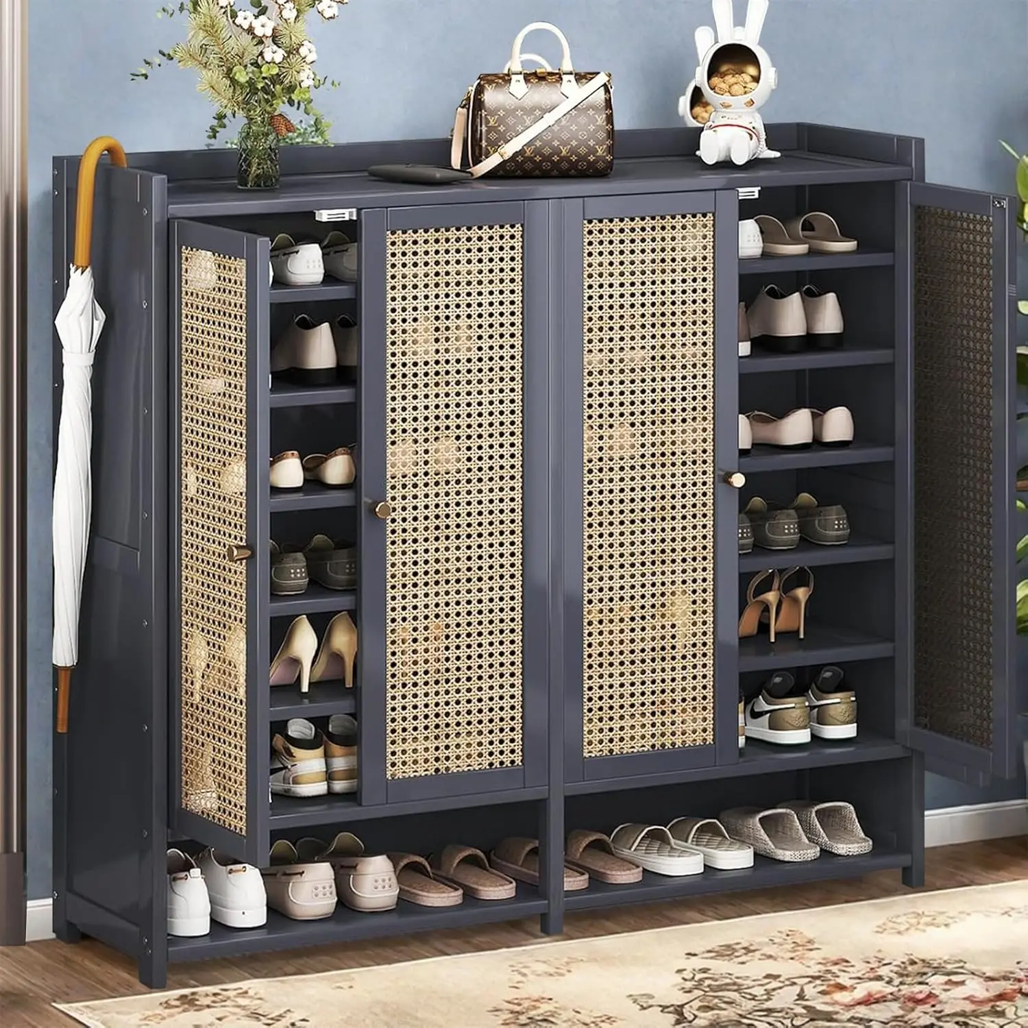 8 Tier Bamboo Shoe Storage Cabinet With Doors, 39-42 Pairs Shoe Ra For Closet, Freestanding Shoe Storage Cabinet For Hallway
8 Tier Bamboo Shoe Storage Cabinet With Doors, 39-42 Pairs Shoe Ra For Closet, Freestanding Shoe Storage Cabinet For Hallway