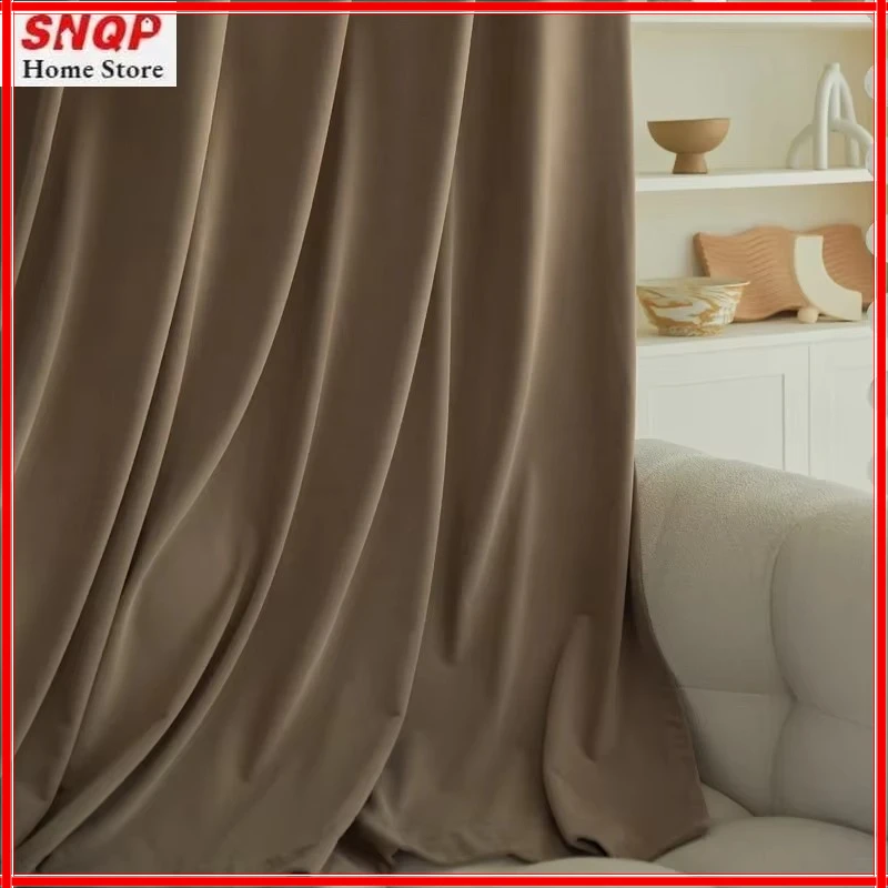 Custom Modern Simple Brown Velvet Curtains for Living Room Bedroom Dining Blackout Luxury White Tulle Thicken Elegant Window
Custom Modern Simple Brown Velvet Curtains for Living Room Bedroom Dining Blackout Luxury White Tulle Thicken Elegant Window