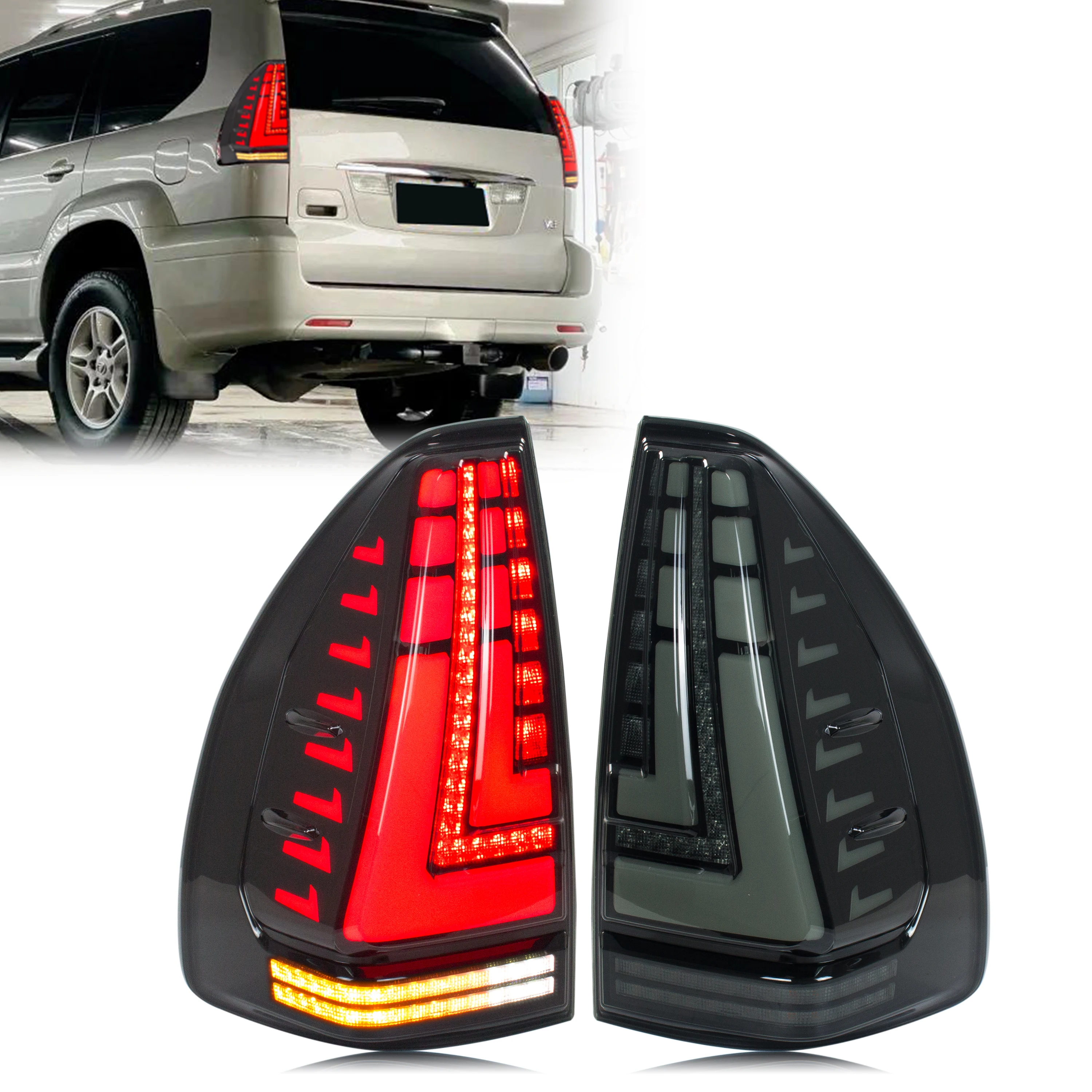 LED Tail Lights for Lexus GX470 2003-2009 Start-up Animation Sequential Turn Signal Gray Rear Lamps Assembly
LED Tail Lights for Lexus GX470 2003-2009 Start-up Animation Sequential Turn Signal Gray Rear Lamps Assembly