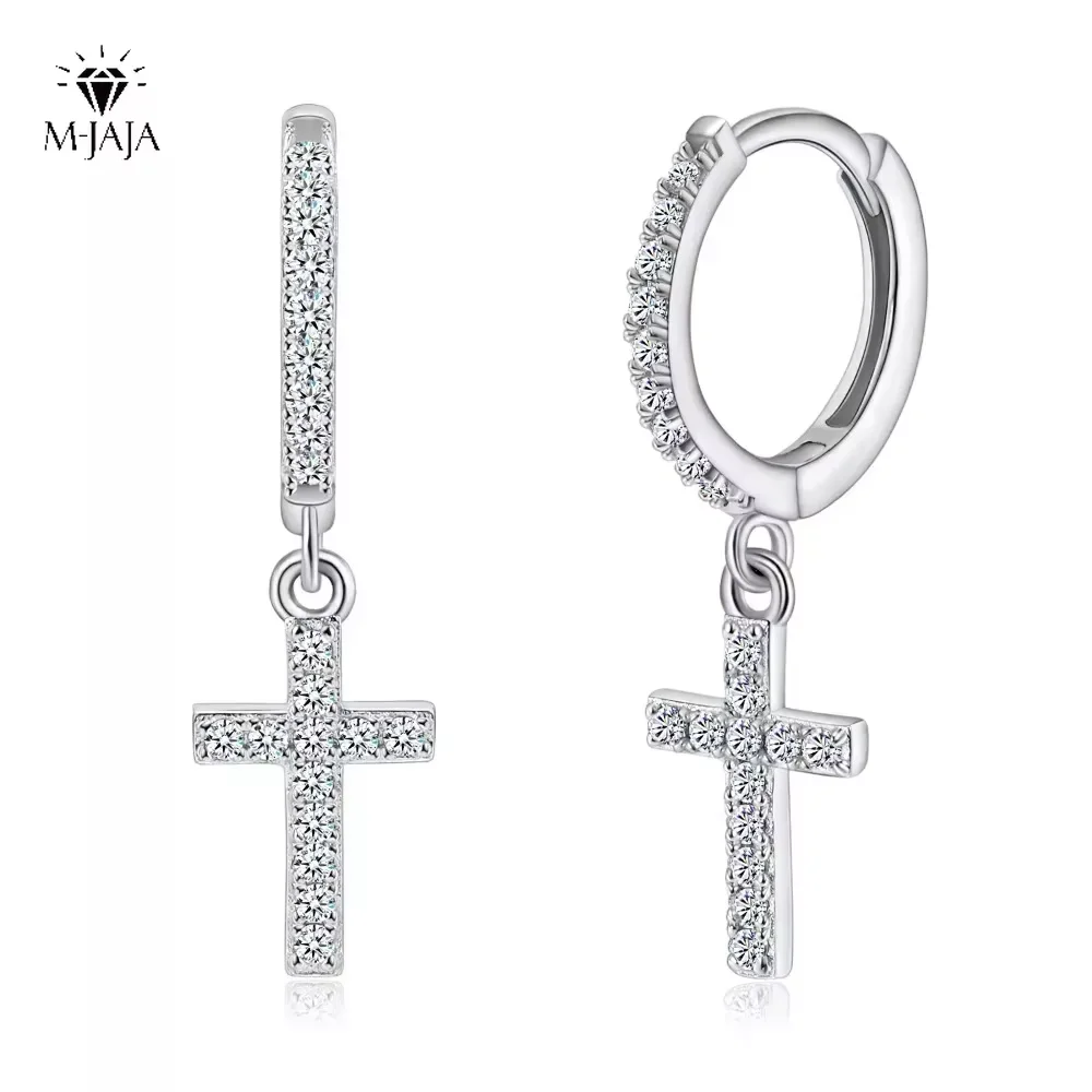 M-JAJA Full Moissanite Earrings for Men/Women Cross Drop 925 Sterling Silver Hoop Earrings D Color VVS1 Hip Hop Couple Jewelry
M-JAJA Full Moissanite Earrings for Men/Women Cross Drop 925 Sterling Silver Hoop Earrings D Color VVS1 Hip Hop Couple Jewelry