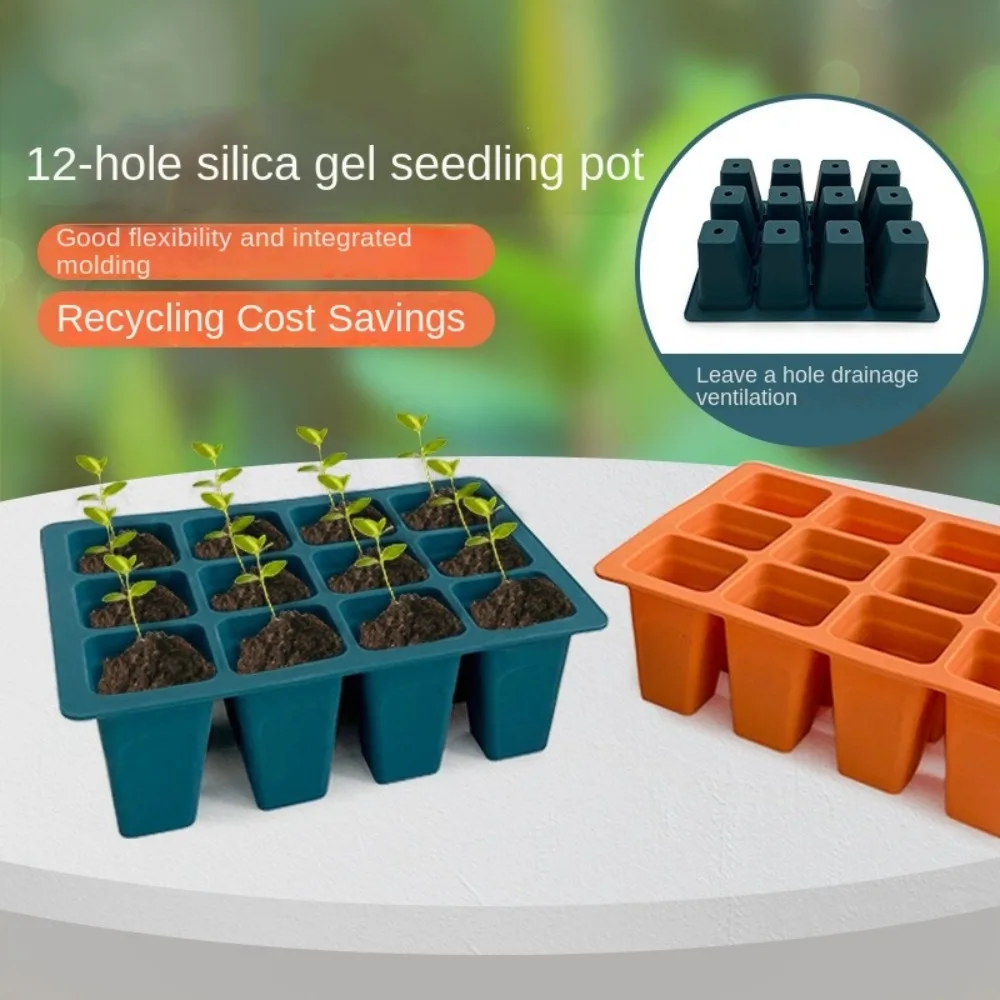 Durable with Drain Holes Seed Starting Tray Reusable Silicone Garden Nursery Box 12 Cell Silicone Planting Trays
Durable with Drain Holes Seed Starting Tray Reusable Silicone Garden Nursery Box 12 Cell Silicone Planting Trays