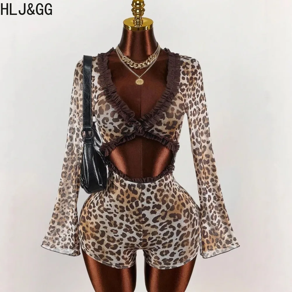 HLJ&GG Сексуальный комбинезон с леопардовым принтом и кружевными вставками, облегающий, с глубоким V-образным вырезом, длинными рукавами, модная уличная одежда для женщин
HLJ&GG Сексуальный комбинезон с леопардовым принтом и кружевными вставками, облегающий, с глубоким V-образным вырезом, длинными рукавами, модная уличная одежда для женщин