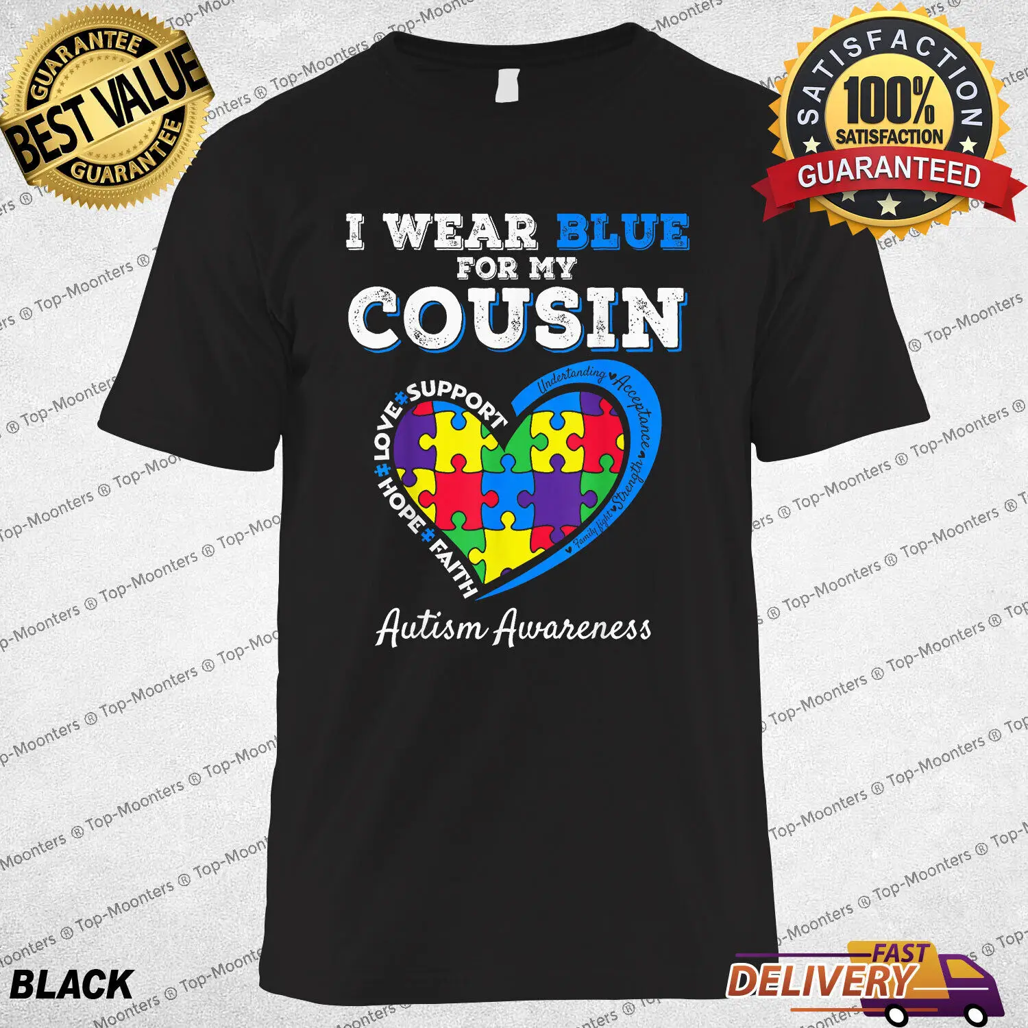I Wear Blue For My Cousin Autism Awareness Day Girls Boys T-Shirt, Autism Tee
I Wear Blue For My Cousin Autism Awareness Day Girls Boys T-Shirt, Autism Tee