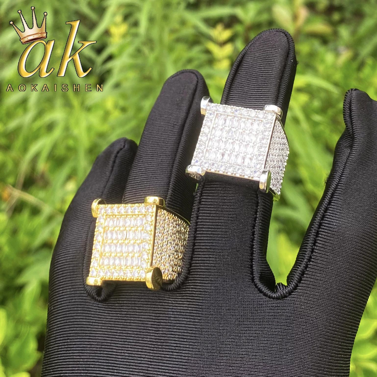 Aokaishen Iced Out Nail Square Baguette Ring for Men Real Gold Plated Cubic Zirconia Hip Hop Jewelry
Aokaishen Iced Out Nail Square Baguette Ring for Men Real Gold Plated Cubic Zirconia Hip Hop Jewelry