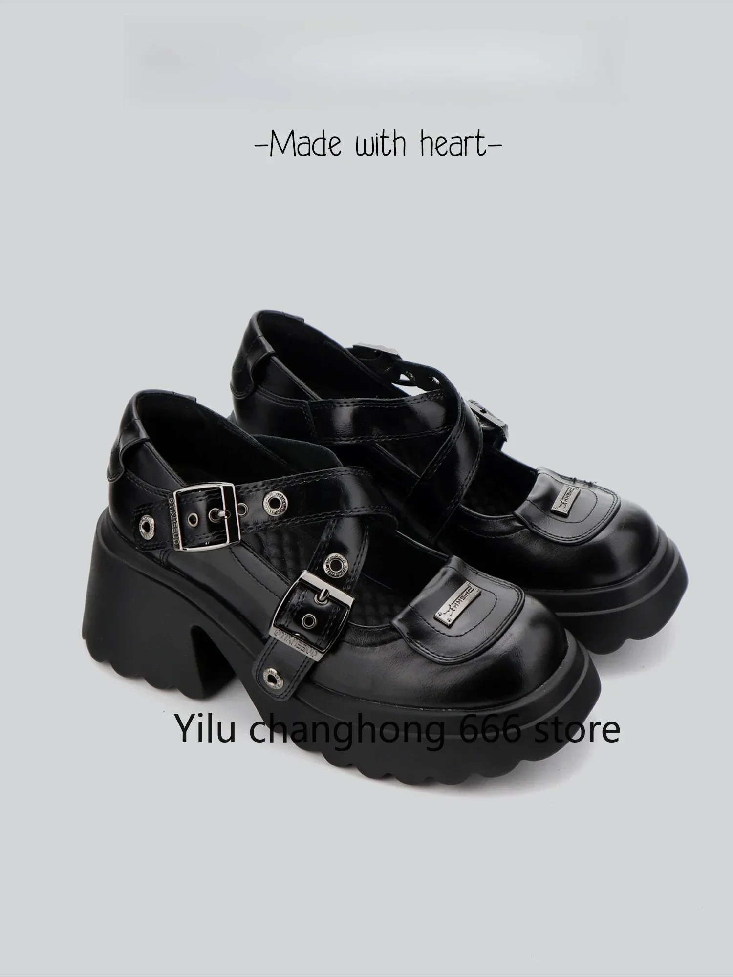 New Round Toe Blet Buckle Women Pumps Square Heels Fashiom Height Increasing Punk Solid Buckle Strap Spring Women Shoes
New Round Toe Blet Buckle Women Pumps Square Heels Fashiom Height Increasing Punk Solid Buckle Strap Spring Women Shoes