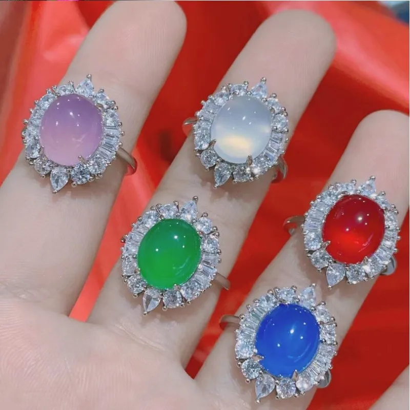 Wholesale fashion full diamond inlaid ice kind chalcedony female ring powder agate jade female ring jade
Wholesale fashion full diamond inlaid ice kind chalcedony female ring powder agate jade female ring jade