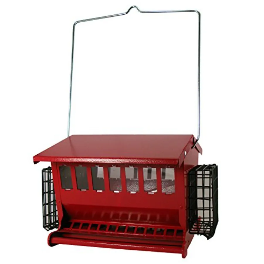 Outdoor metal hopper bird feeder in red with weather-resistant finish and large seed capacity for backyard birdwatching
Outdoor metal hopper bird feeder in red with weather-resistant finish and large seed capacity for backyard birdwatching