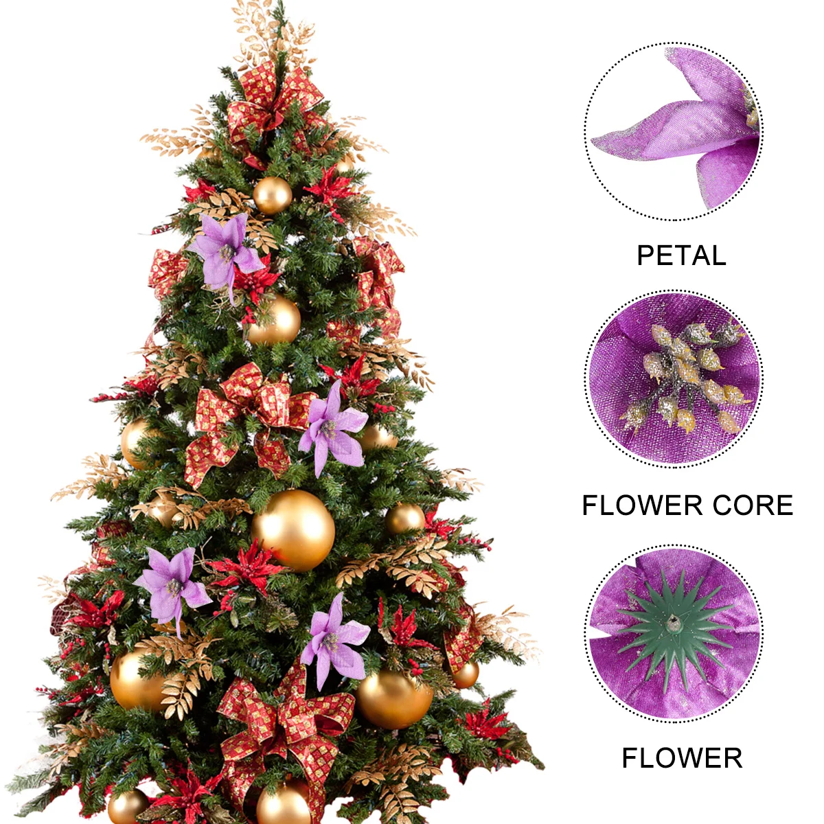 24Pcs Christmas Simulation Cloth Flowers Reusable Lightweight Decoration for Tree Christmas Ornaments Cloth Flower
24Pcs Christmas Simulation Cloth Flowers Reusable Lightweight Decoration for Tree Christmas Ornaments Cloth Flower