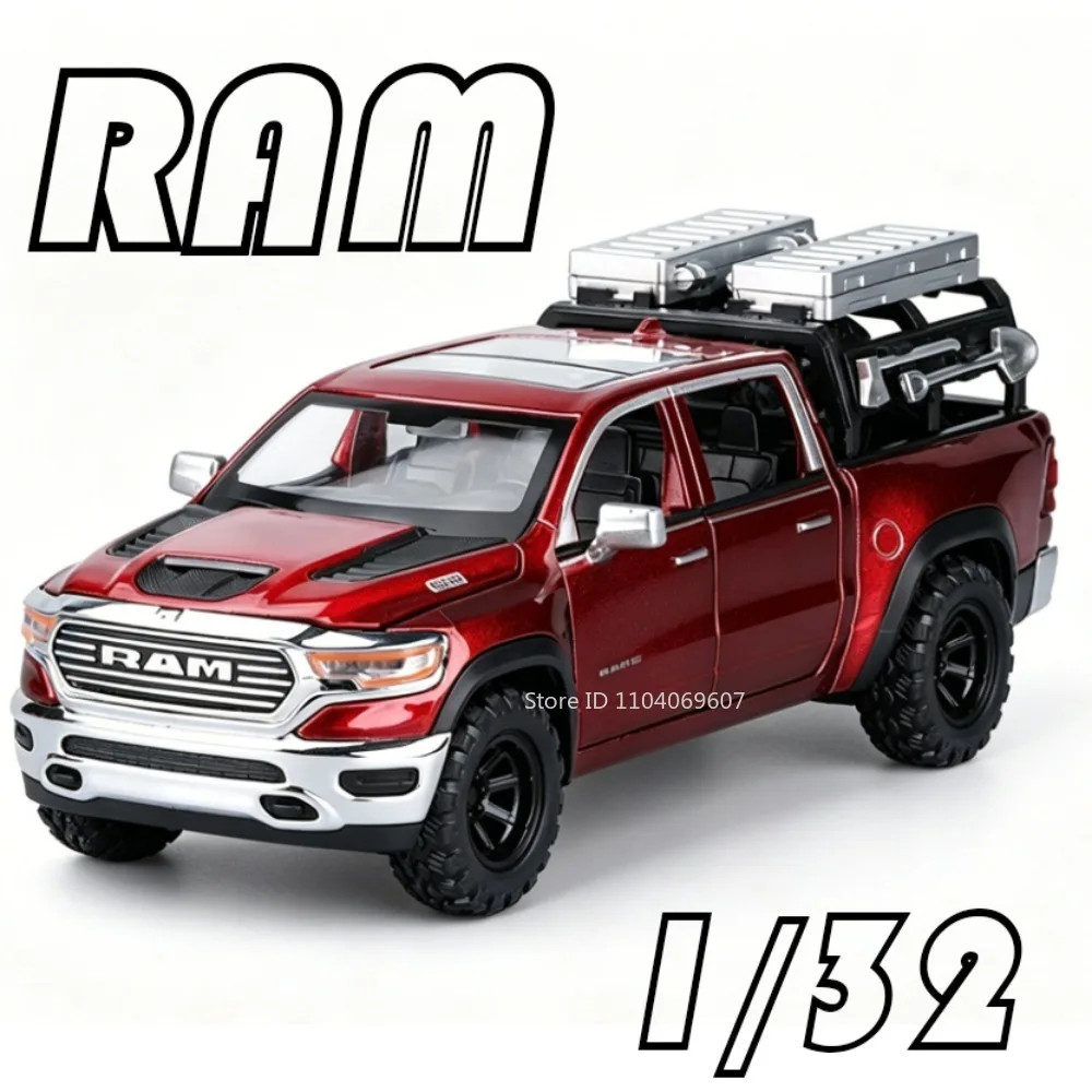 Металлическая модель пикапа RAM 1:32, внедорожник, с амортизацией, открывающиеся двери, звук и свет, инерционная интерактивная машинка
Металлическая модель пикапа RAM 1:32, внедорожник, с амортизацией, открывающиеся двери, звук и свет, инерционная интерактивная машинка
