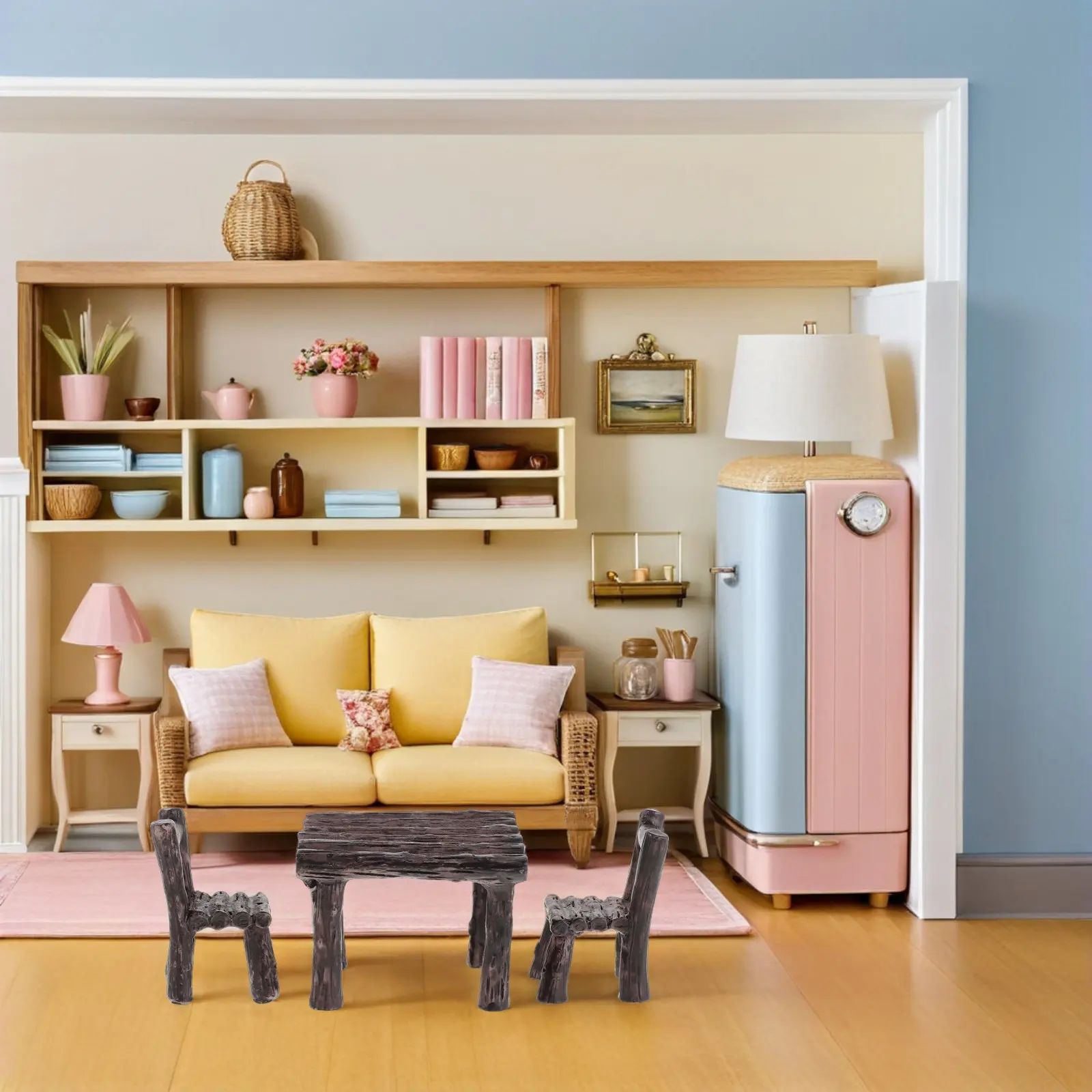 5Set Kids Furniture Set Miniature Resin Tiny Table Chairs Wood Texture Dollhouse Living Room Decoration Educational Play Set
5Set Kids Furniture Set Miniature Resin Tiny Table Chairs Wood Texture Dollhouse Living Room Decoration Educational Play Set