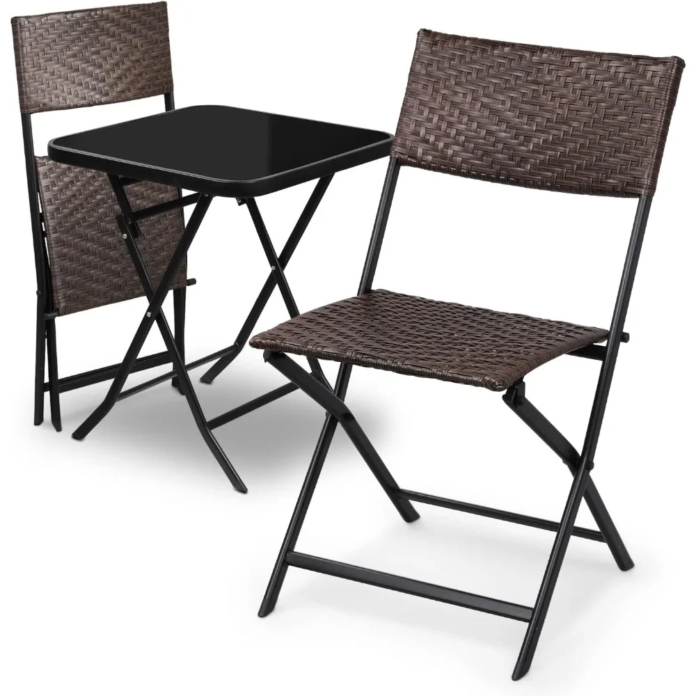 Patio Rattan Chair Set of 3 Folding Chairs Outdoor Conversation Set Foldable Coffee Table Lawn Balcony Poolside Backyard Bistro
Patio Rattan Chair Set of 3 Folding Chairs Outdoor Conversation Set Foldable Coffee Table Lawn Balcony Poolside Backyard Bistro