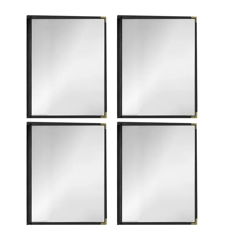 36 Pack Cafe Style Menu Cover, Double Stitch Edge, Crystal Clear Vinyl (Black, 2 Pages/4 Views - 8.5 Inch X 11 Inch)
36 Pack Cafe Style Menu Cover, Double Stitch Edge, Crystal Clear Vinyl (Black, 2 Pages/4 Views - 8.5 Inch X 11 Inch)