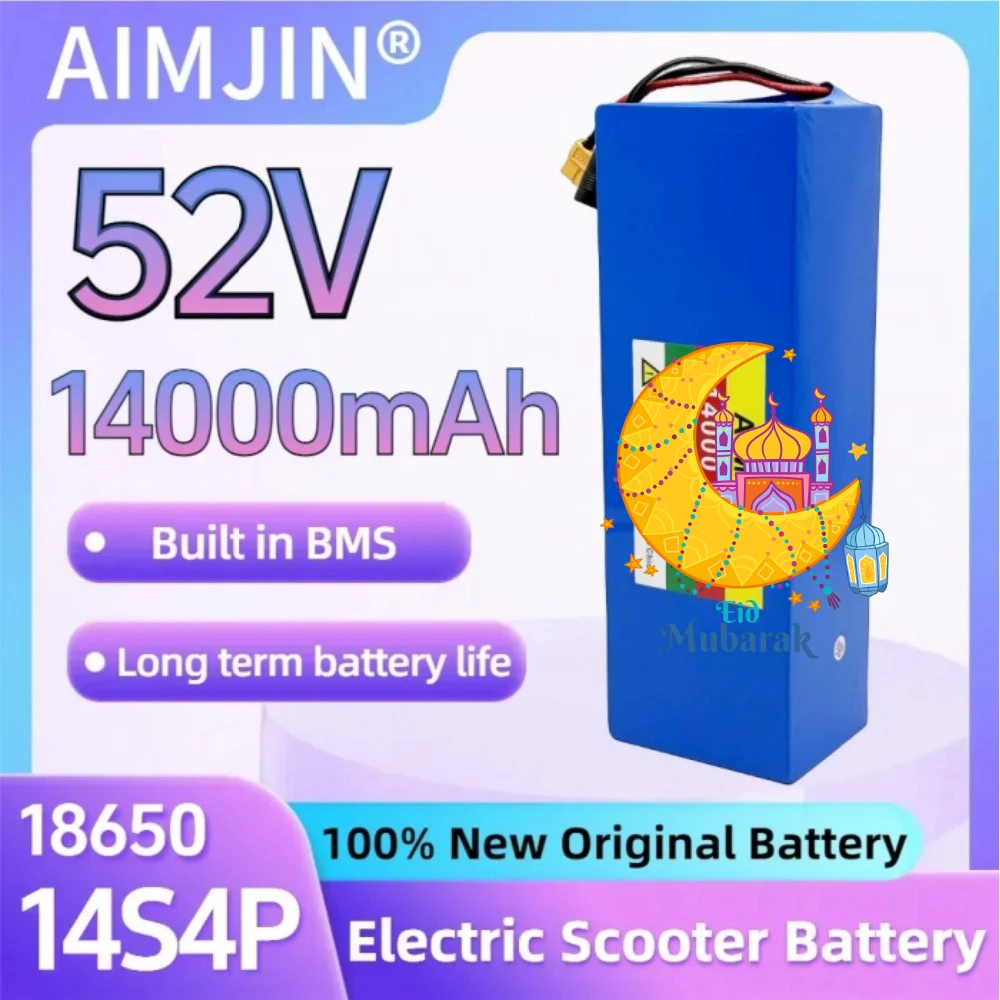 52V 18650 Lithium Battery 14S4P 14Ah with BMS for Balance Car, Bike, Scooter, Tricycle
52V 18650 Lithium Battery 14S4P 14Ah with BMS for Balance Car, Bike, Scooter, Tricycle