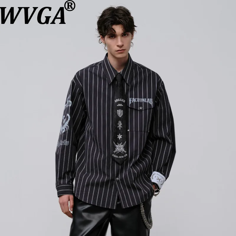 Мужская рубашка WVGA с длинным рукавом, весна-осень, новая коллекция, в полоску, модная, повседневная, с принтом, отложным воротником, в стиле Y2K, модель W20395
Мужская рубашка WVGA с длинным рукавом, весна-осень, новая коллекция, в полоску, модная, повседневная, с принтом, отложным воротником, в стиле Y2K, модель W20395