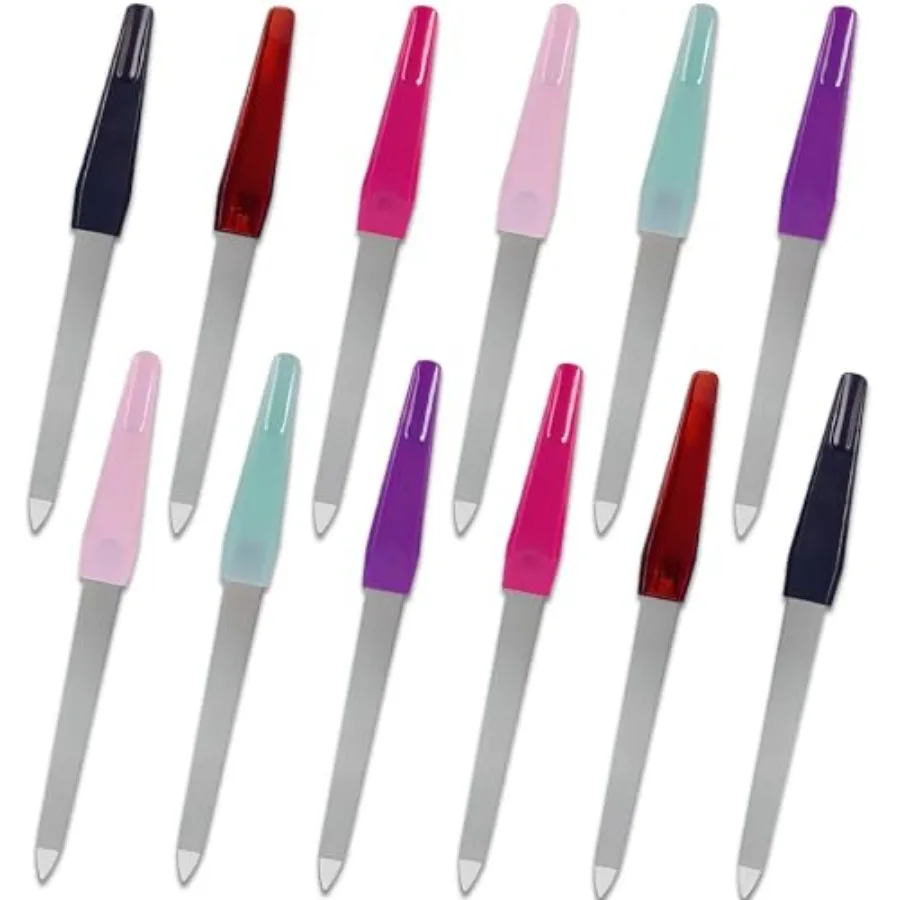 Metal Nail File Set 12 pcs - Stainless Steel Nail Files for Natural Nails, Sword-Shaped Fingernail Files with Non-Slip Handle,
Metal Nail File Set 12 pcs - Stainless Steel Nail Files for Natural Nails, Sword-Shaped Fingernail Files with Non-Slip Handle,