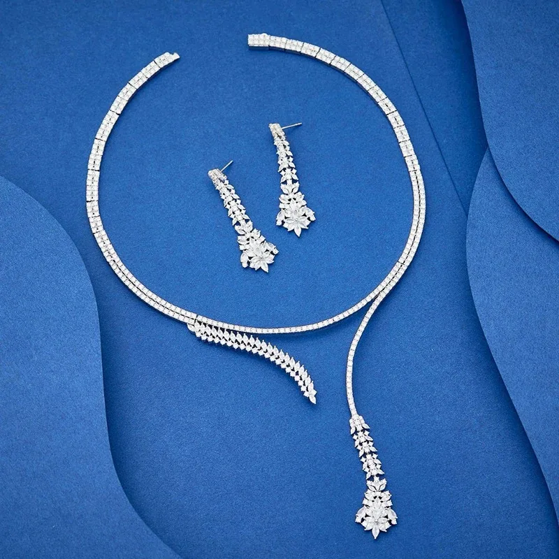 ROBOTZ 925 Sterling Silver Jewelry For Women Tassel Flower Wedding Jewelry Set High Quality Earrings Necklace Party Fine Jewelry
ROBOTZ 925 Sterling Silver Jewelry For Women Tassel Flower Wedding Jewelry Set High Quality Earrings Necklace Party Fine Jewelry