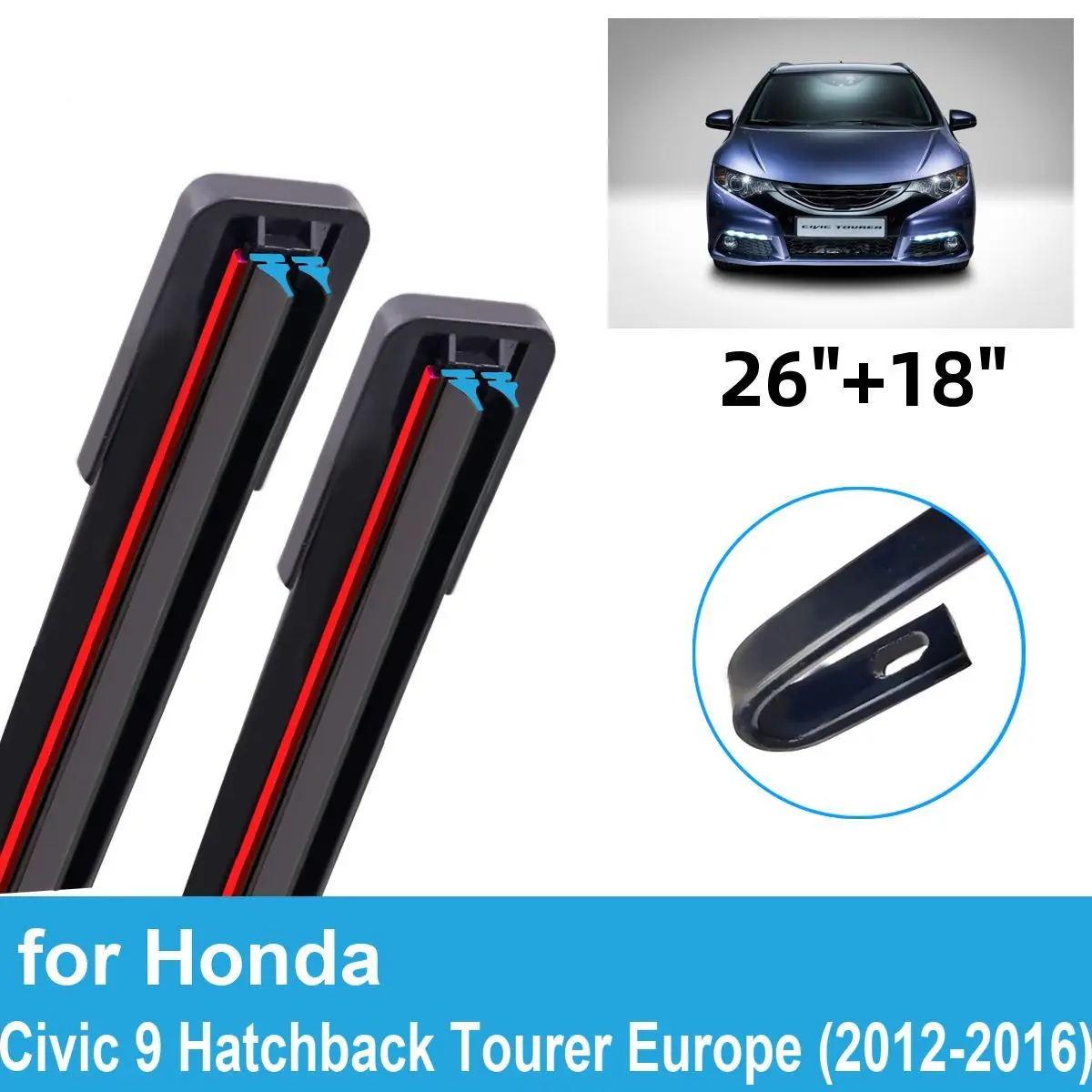 2PCS Car Wiper Blades for 2012-2016 Honda Civic 9 Hatchback Tourer Europe Front Windscreen Windshield Double Rubber Accessories
2PCS Car Wiper Blades for 2012-2016 Honda Civic 9 Hatchback Tourer Europe Front Windscreen Windshield Double Rubber Accessories