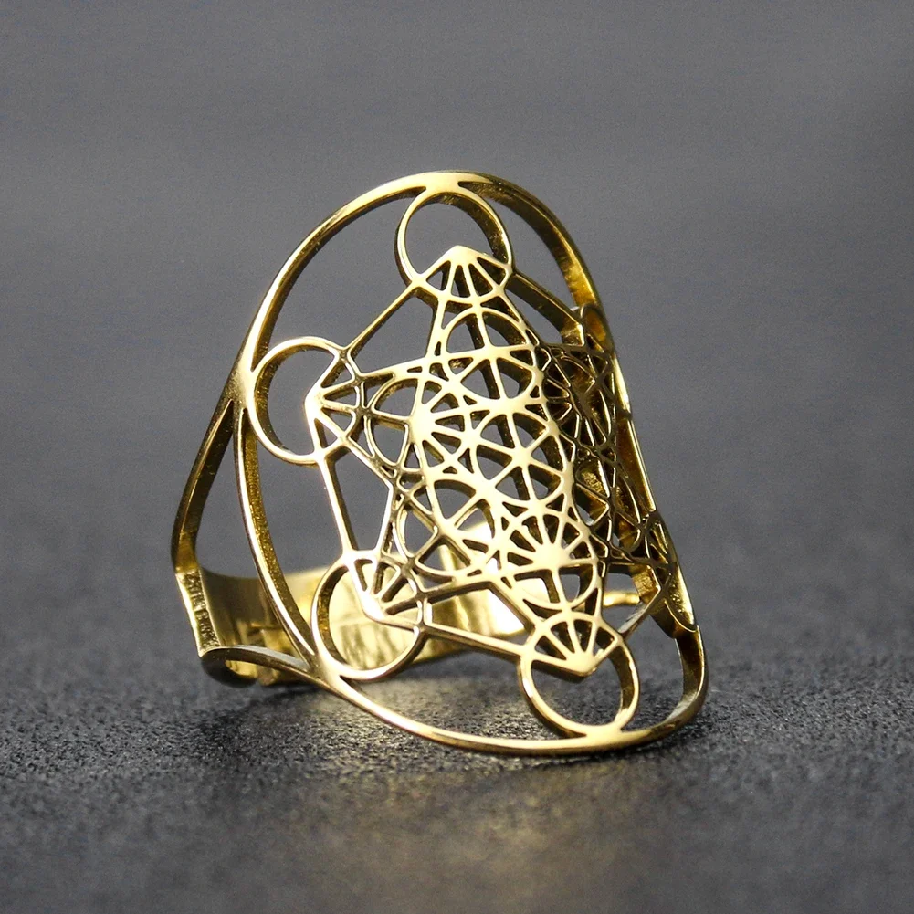 Metatron Cube Adjustable Ring for Women Men Punk Hip-hop Star of David Open Finger Rings Stainless Steel Statement Jewelry Gift
Metatron Cube Adjustable Ring for Women Men Punk Hip-hop Star of David Open Finger Rings Stainless Steel Statement Jewelry Gift