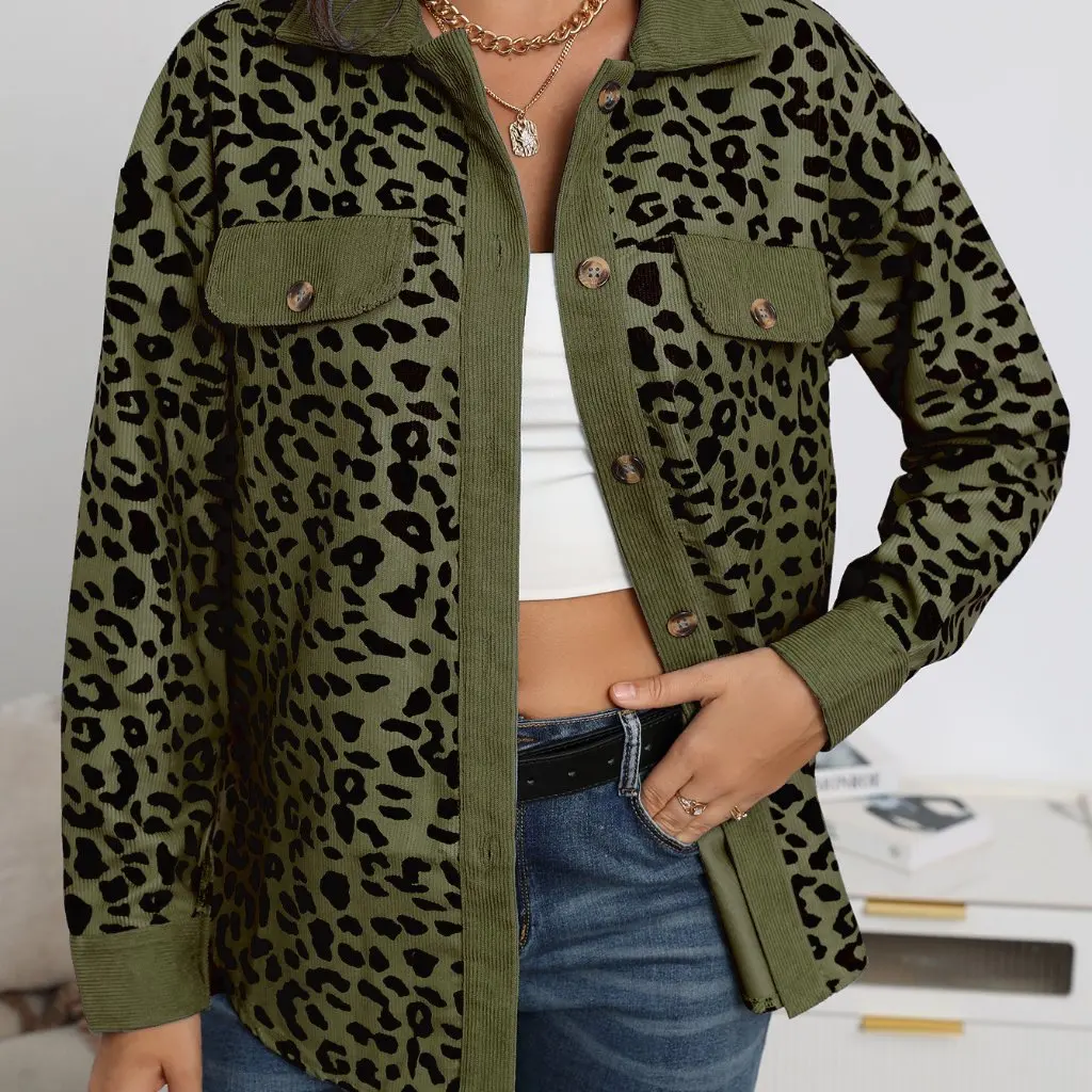 Large Size Women's Corduroy Coat Leopard Print Loose Single-breasted Long-sleeved Jacket Autumn Winter Fashion by
Large Size Women's Corduroy Coat Leopard Print Loose Single-breasted Long-sleeved Jacket Autumn Winter Fashion by