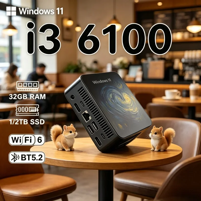 Lavish 2026 Minuscule MINI PC Windows 11 Pro Core I3 6100 RAM 1TB SSD WIFI 6 BT5.2 4K HD Knightly Placid Gaming Office
Lavish 2026 Minuscule MINI PC Windows 11 Pro Core I3 6100 RAM 1TB SSD WIFI 6 BT5.2 4K HD Knightly Placid Gaming Office