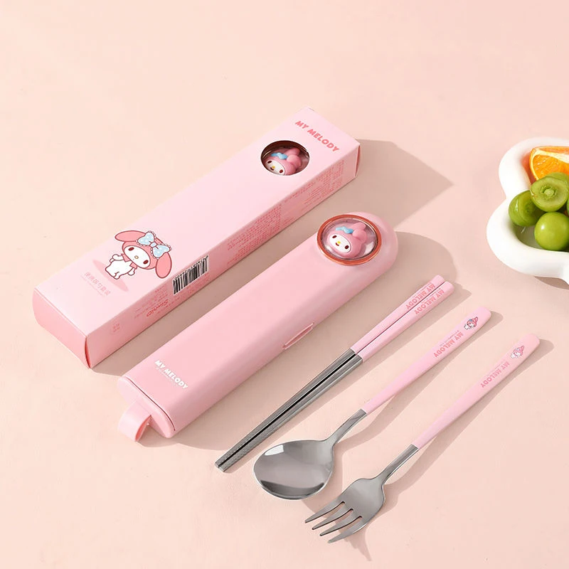 Sanrio New Kawaii Anime Portable Chopstick Spoon Set Cute Cartoon Storage Box Stainless Steel Special Tableware Gifts for Kids
Sanrio New Kawaii Anime Portable Chopstick Spoon Set Cute Cartoon Storage Box Stainless Steel Special Tableware Gifts for Kids