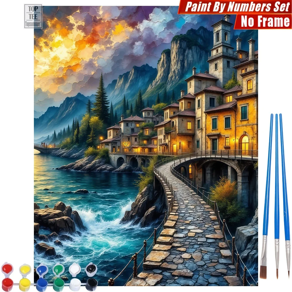 Cliff European Town DIY Digital Oil Paint Set - Cliff Town Bridge Quality Family Time Mother'S Day Gift For Wife
Cliff European Town DIY Digital Oil Paint Set - Cliff Town Bridge Quality Family Time Mother'S Day Gift For Wife
