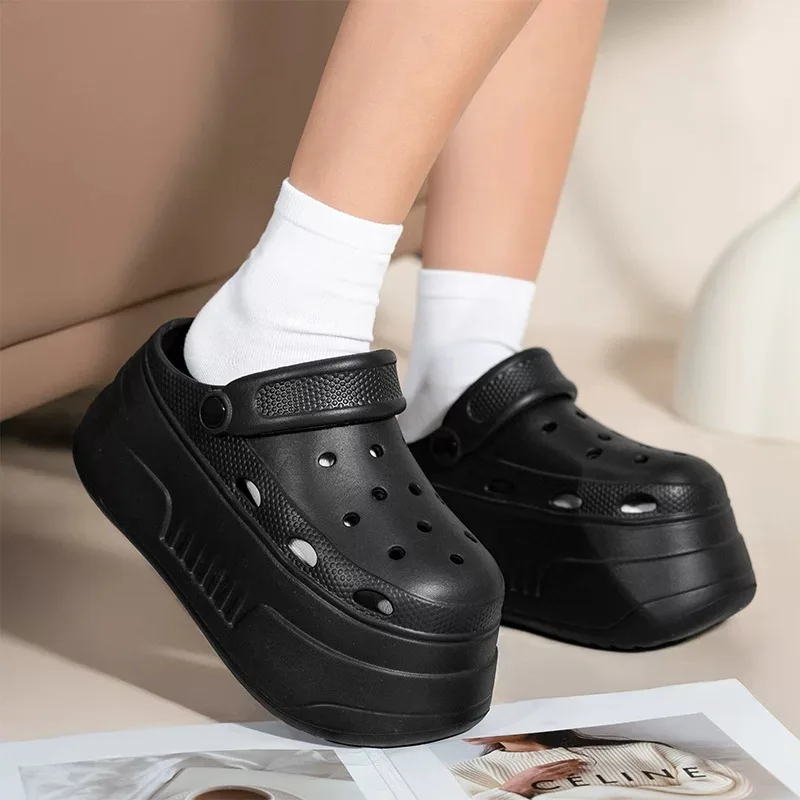 EVA high-heeled women's hole shoes, new thick-soled hole women's shoes, heightening outer sandals women
EVA high-heeled women's hole shoes, new thick-soled hole women's shoes, heightening outer sandals women
