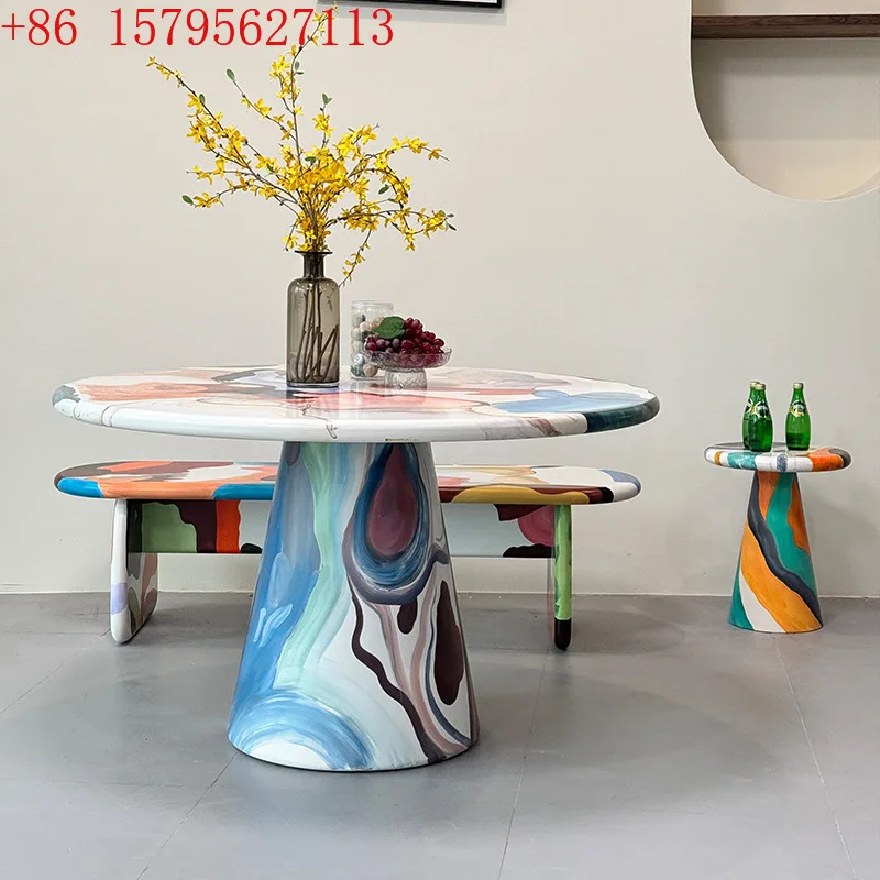 Artist creative oil painting dining table coffee table
Artist creative oil painting dining table coffee table