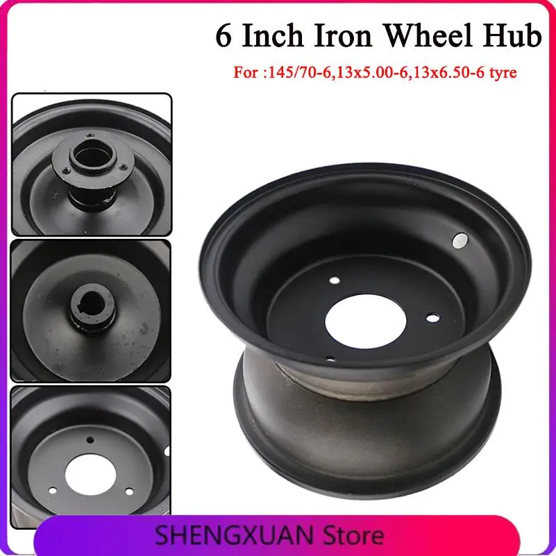 6 Inch Wheel Hub Use 145/70-6 13x5.00-6 13x6.50-6 Tire Tyre ATV 3 Hole Vacuum Rims for 110-125cc Go-Kart ATV Lawn Mower
6 Inch Wheel Hub Use 145/70-6 13x5.00-6 13x6.50-6 Tire Tyre ATV 3 Hole Vacuum Rims for 110-125cc Go-Kart ATV Lawn Mower