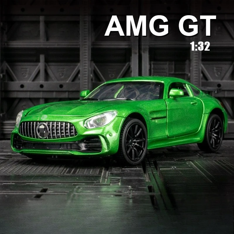 Модель спортивного автомобиля AMG GT 1:32 из литого сплава, с функцией отката, звуком и светом, коллекционная игрушка для детей, подарок для ребенка
Модель спортивного автомобиля AMG GT 1:32 из литого сплава, с функцией отката, звуком и светом, коллекционная игрушка для детей, подарок для ребенка