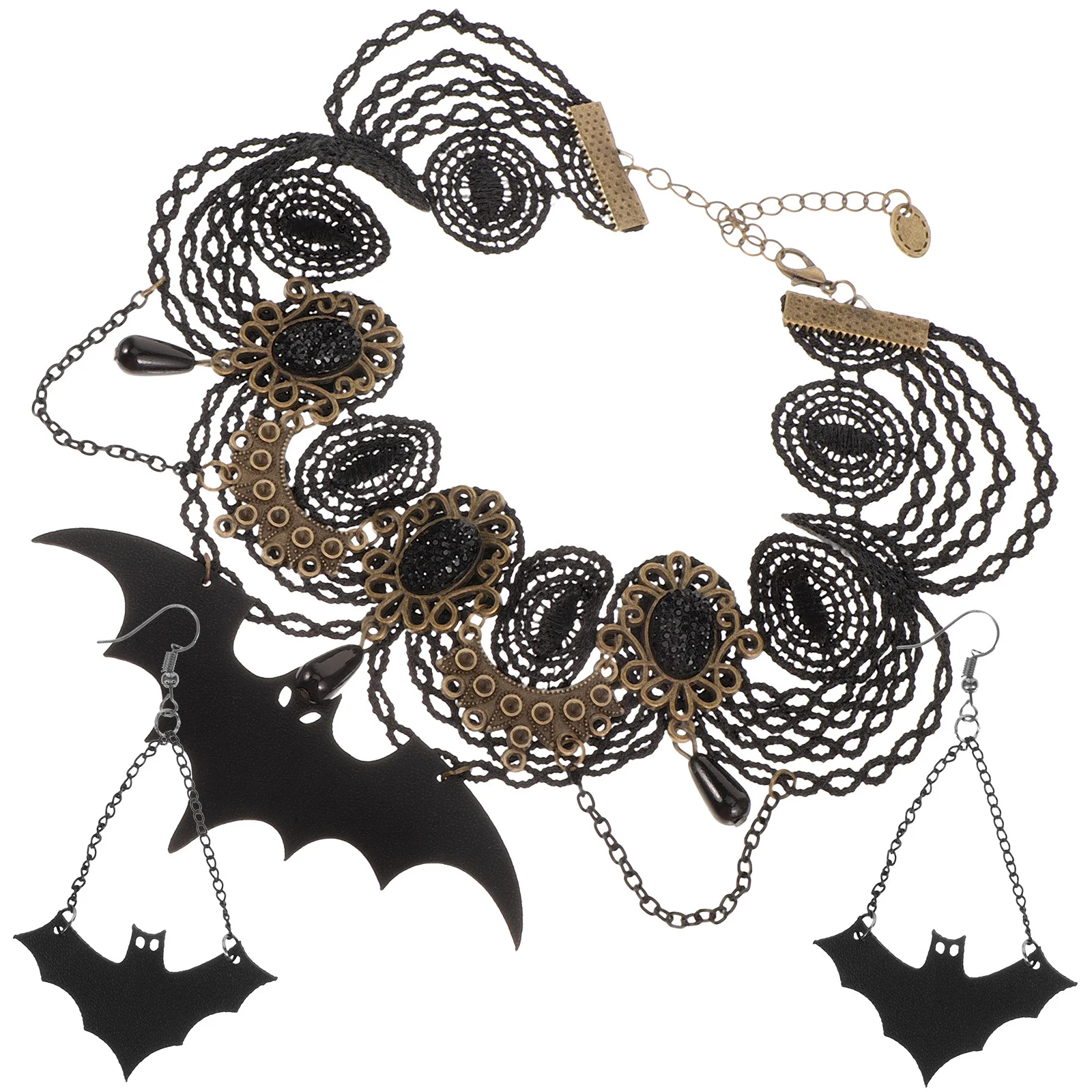 1Set Halloween Necklace Earrings Set Lace Bat Pendant Perfect for Party Carnival Cosplay Festival Supplies Necklace Earrings Set
1Set Halloween Necklace Earrings Set Lace Bat Pendant Perfect for Party Carnival Cosplay Festival Supplies Necklace Earrings Set