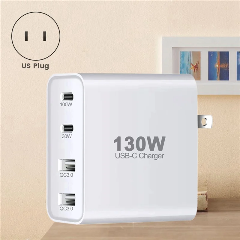 AT12 130W USB Type C Desktop Charger With Short-Circuit Protection Fit For Laptop Phone Charger US Plug
AT12 130W USB Type C Desktop Charger With Short-Circuit Protection Fit For Laptop Phone Charger US Plug