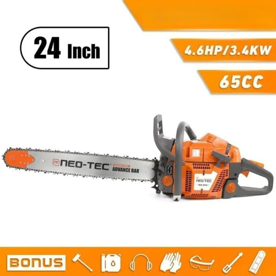 New NH865 65cc Gas ChainSaw, Chain Saw with 24 Inch Advance Bar and Chain, 3.4KW 4.6HP Chainsaw for Wood Work (24 INCH)
New NH865 65cc Gas ChainSaw, Chain Saw with 24 Inch Advance Bar and Chain, 3.4KW 4.6HP Chainsaw for Wood Work (24 INCH)