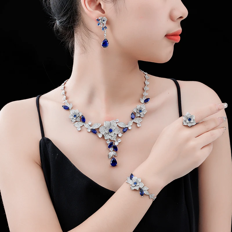 5 pieces/set of high-quality cubic zirconia jewelry set with colorful flowers for women's wedding and engagement jewelry
5 pieces/set of high-quality cubic zirconia jewelry set with colorful flowers for women's wedding and engagement jewelry