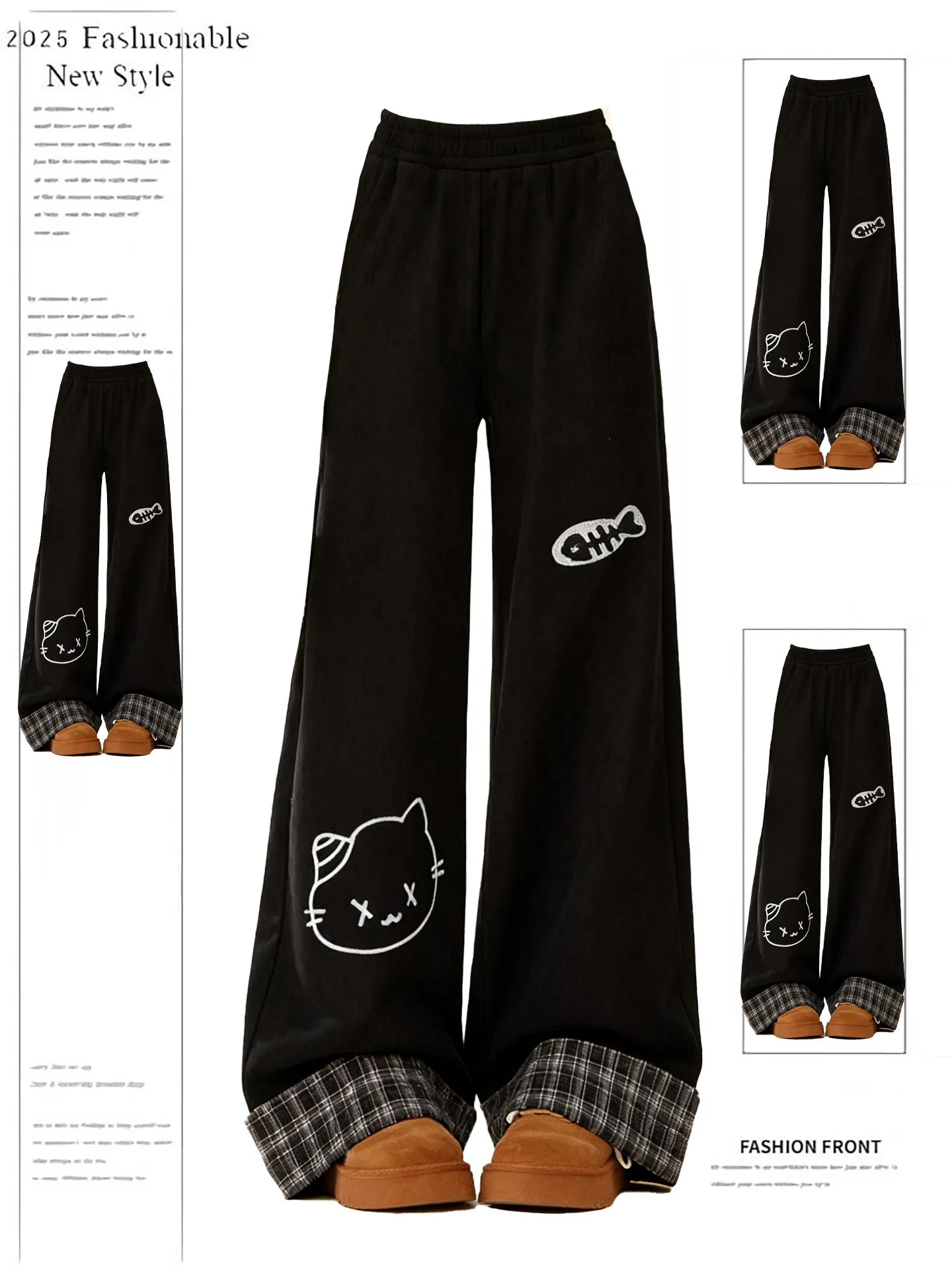 Black Embroidered Fish Bone Casual Pants Loose Straight Leg Wide Leg Trousers for Men Spring New Style Comfortable Fit
Black Embroidered Fish Bone Casual Pants Loose Straight Leg Wide Leg Trousers for Men Spring New Style Comfortable Fit