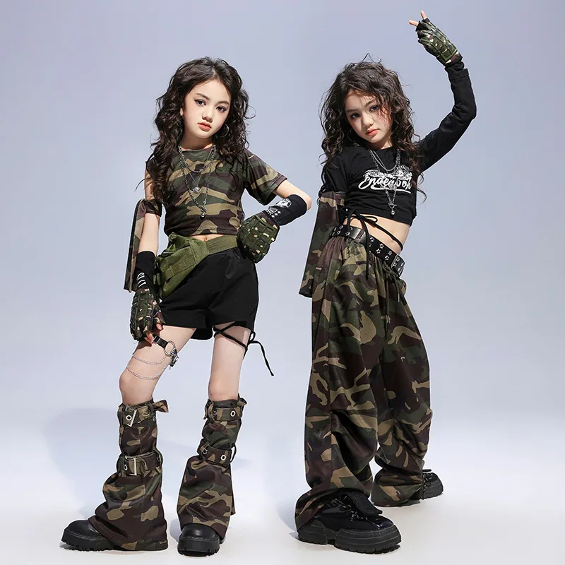 Jazz Dance Clothes Children Street Dance Wear Camouflage Dance Suit Shuffle Pants Girls Fashion Clothes Kpop Stage Outfit 3023
Jazz Dance Clothes Children Street Dance Wear Camouflage Dance Suit Shuffle Pants Girls Fashion Clothes Kpop Stage Outfit 3023
