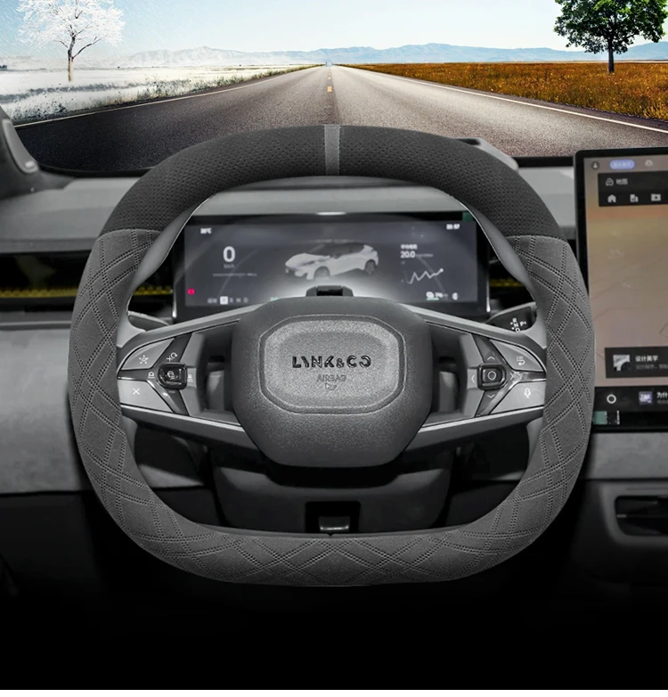Suede Leather Car Anti Slip Breathable Ultrathin Steering Wheel Cover For Lynk&Co Z20 2025 Auto Interior Accessories
Suede Leather Car Anti Slip Breathable Ultrathin Steering Wheel Cover For Lynk&Co Z20 2025 Auto Interior Accessories