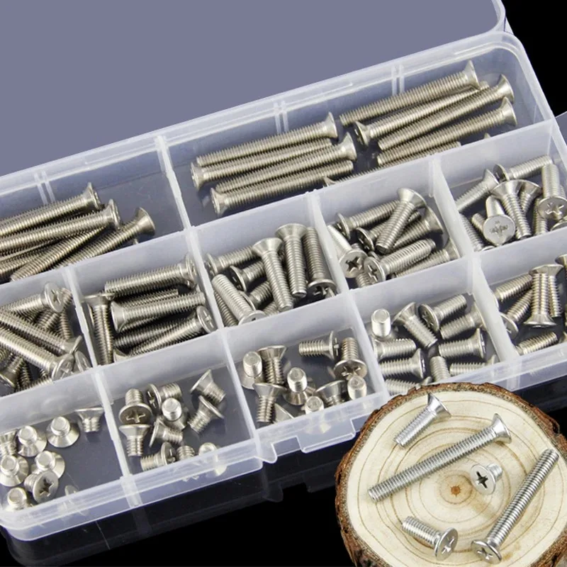 1BOX Countersunk Head Flat Screws M3 M4 M5 M6 stainless steel 304 Bolt Nut Washers Assortment Kit Hardware Fasteners Nut Bolt
1BOX Countersunk Head Flat Screws M3 M4 M5 M6 stainless steel 304 Bolt Nut Washers Assortment Kit Hardware Fasteners Nut Bolt