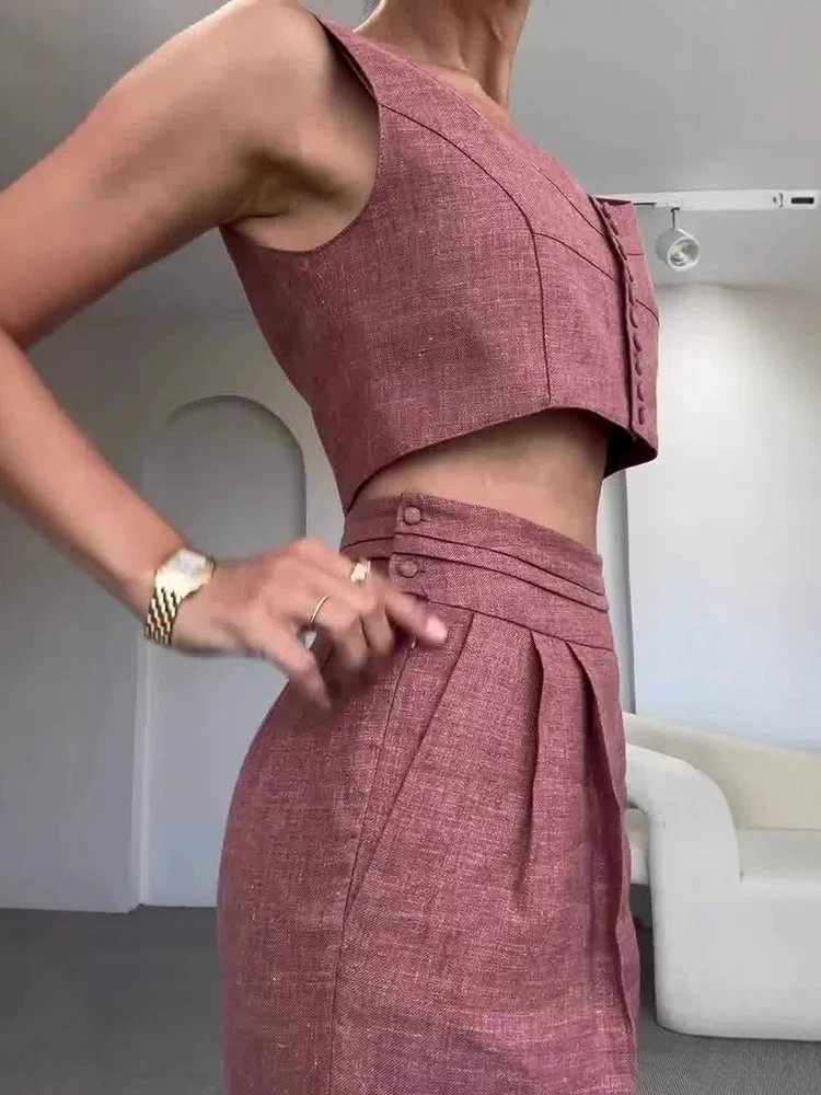 2025 New Solid Color Commuter Women's 2pc Set Sexy O-neck Tank Top and Long Pants Suit Casual Sleeveless Hollow Straight Outfit
2025 New Solid Color Commuter Women's 2pc Set Sexy O-neck Tank Top and Long Pants Suit Casual Sleeveless Hollow Straight Outfit