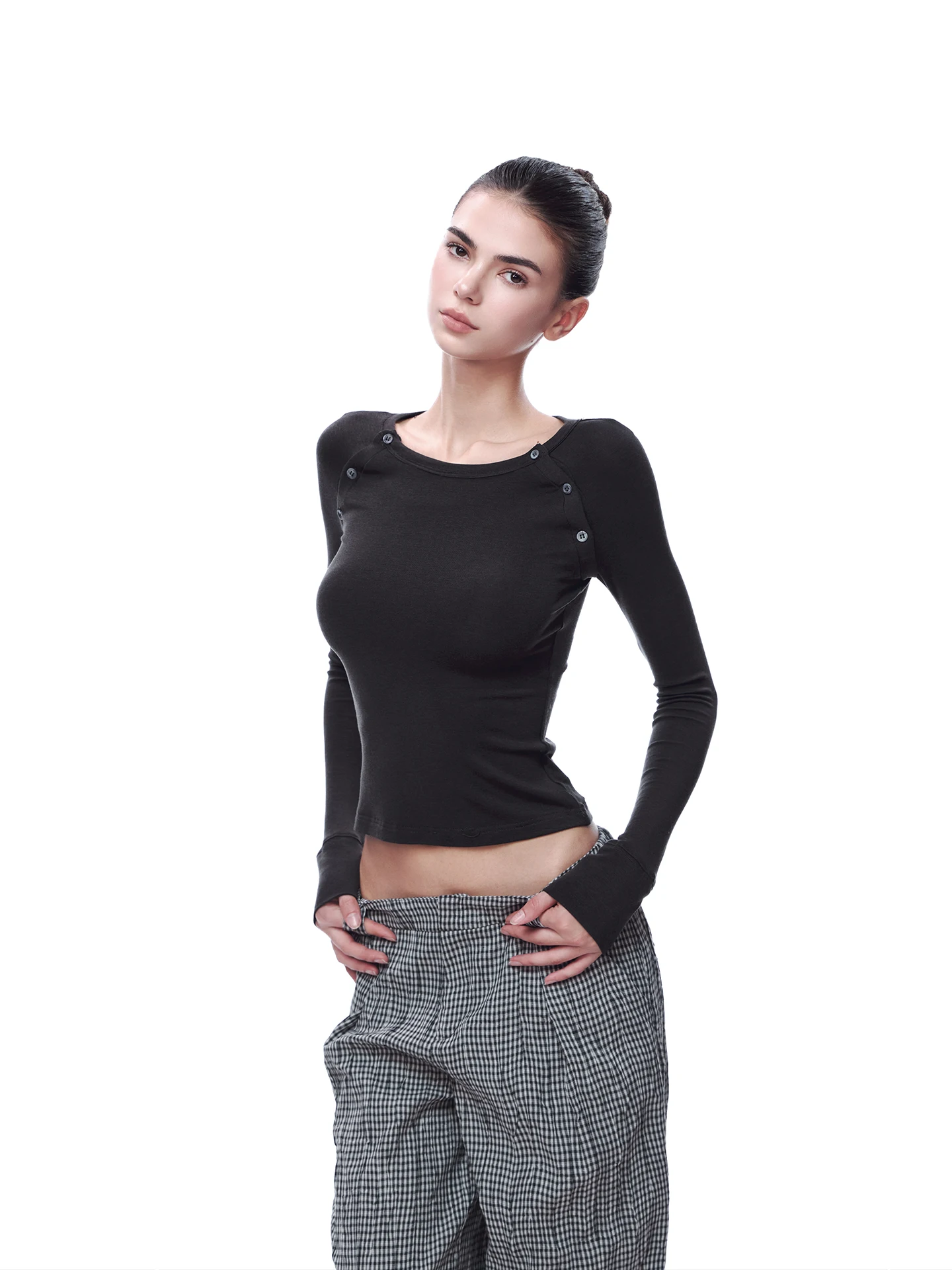 JLAUNT American Retro Long Sve Women's T-irt Design Slim Fit Wool Lyocell Base irt Inner Wear Spicy Girl Top
JLAUNT American Retro Long Sve Women's T-irt Design Slim Fit Wool Lyocell Base irt Inner Wear Spicy Girl Top
